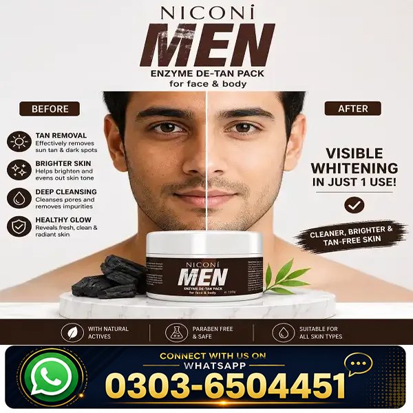 Niconi Men Enzyme De-Tan Pack For Face & Body Price in Pakistan